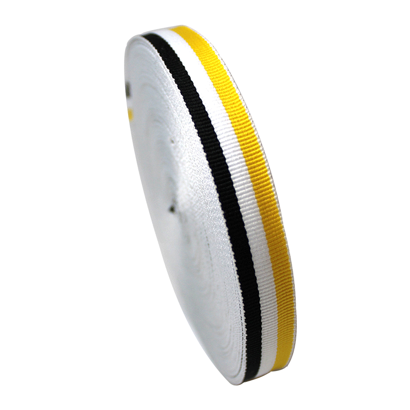 彩色间条织带-黑白黄三色条纹织带-侧边装饰带